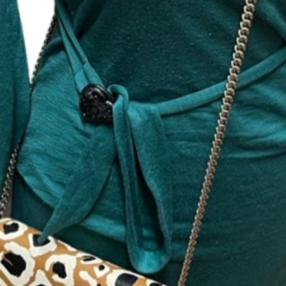 Authentic Gucci Rare Hysteria Black Heart & Teal Wool Adjustable Belt - Picture 4 of 15